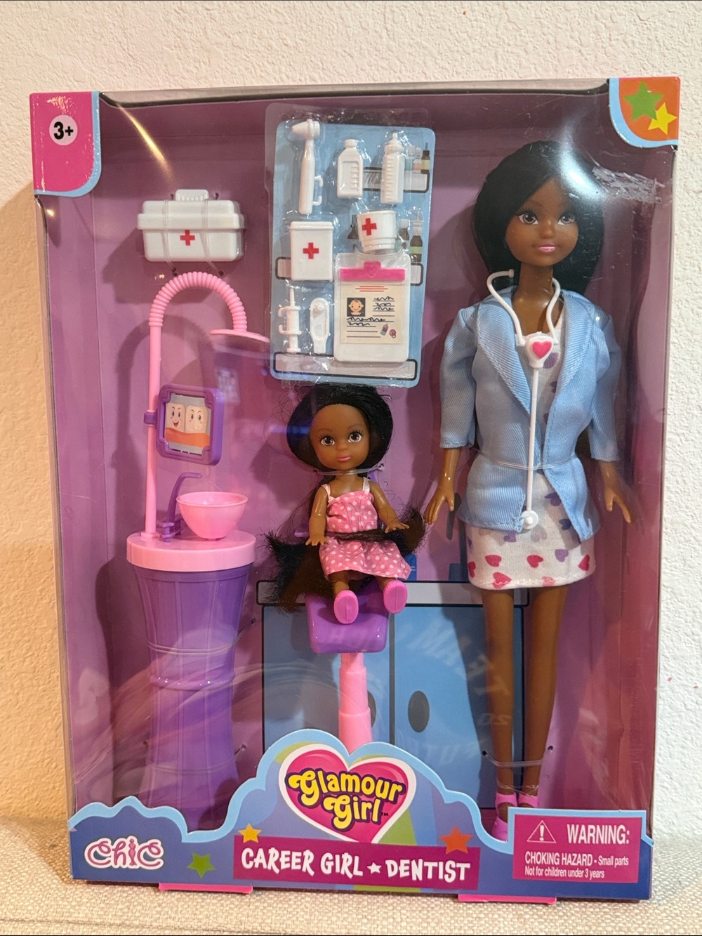Career Doll  Dentist Playset with Patient Doll By Glamour Girl